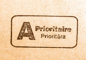 Image showing  Priority mail postmark vintage