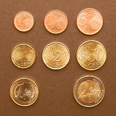 Image showing  Euro coins vintage