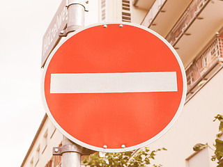 Image showing  No entry sign vintage