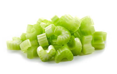 Image showing Chopped celery sticks