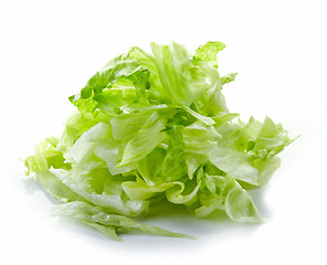 Image showing Heap of chopped iceberg lettuce