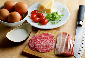 Image showing Ingredients of Omelet