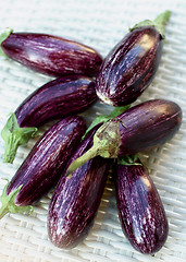 Image showing Raw Striped Eggplants