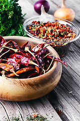 Image showing Spicy peppers in the bowl