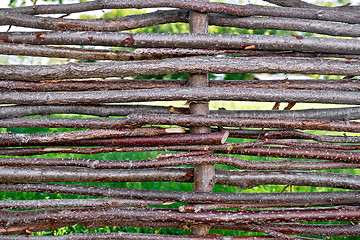 Image showing Fence wicker willow