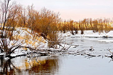 Image showing River and snowy waterside