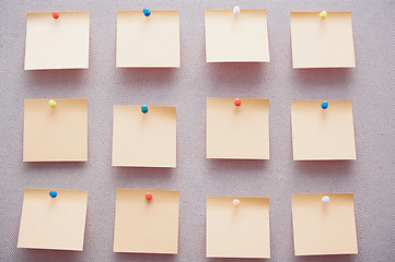 Image showing Sticky notes on a bulletin board
