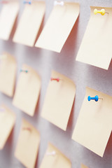 Image showing Sticky notes on a bulletin board