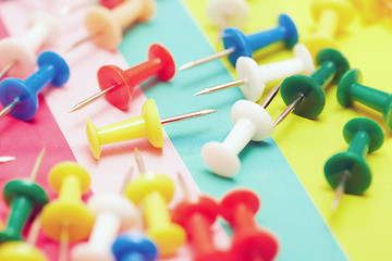 Image showing Colorful pushpins