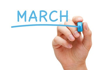 Image showing March Hand Blue Marker