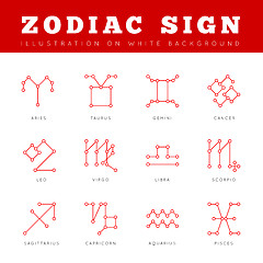 Image showing Zodiac Signs in form of lines, dots connected