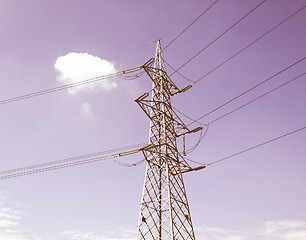 Image showing  Trasmission line tower vintage