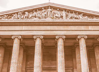 Image showing Retro looking British Museum in London