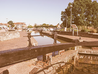 Image showing Lock gate in Stratford upon Avon vintage