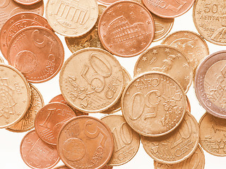 Image showing  Euro coins vintage