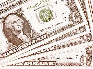 Image showing  Dollar notes 1 Dollar vintage