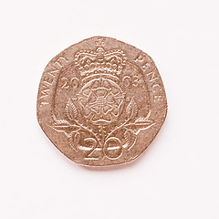 Image showing  UK 20 pence coin vintage