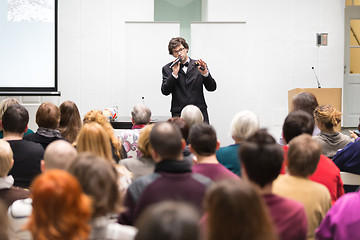 Image showing Speaker Talking at Business Conference.