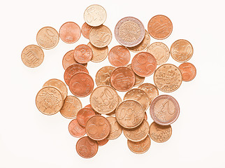 Image showing  Euro coins vintage