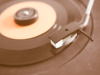 Image showing  Vinyl record on turntable vintage