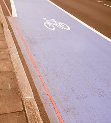 Image showing  Bike lane sign vintage