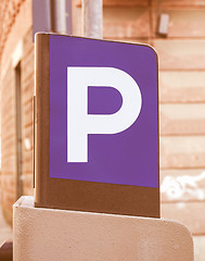 Image showing  Parking sign vintage