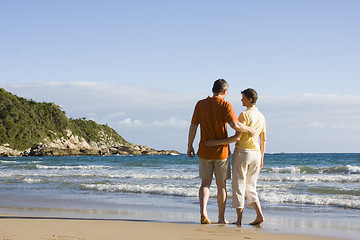 Image showing Happy couple on a beach