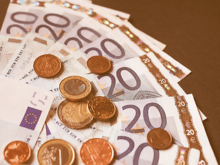 Image showing  Euro bank notes vintage