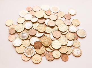 Image showing  Euro coins vintage