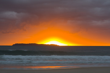 Image showing Sunrise on the beach