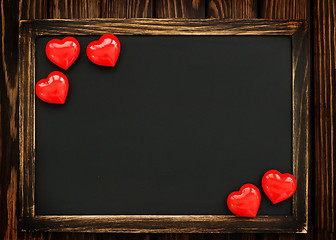 Image showing hearts and blackboard 