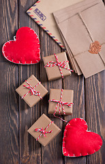 Image showing box for present and hearts