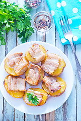 Image showing baked potato with lard