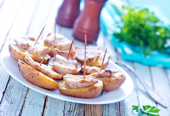 Image showing baked potato with lard