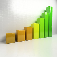 Image showing 3d rendering of a chart. Growing graph