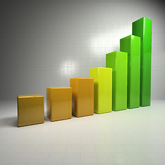 Image showing 3d rendering of a chart. Growing graph