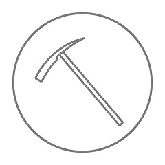 Image showing Ice pickaxe line icon.