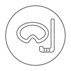 Image showing Mask and snorkel line icon.