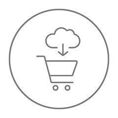 Image showing Online shopping line icon.