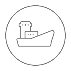 Image showing Cargo container ship line icon.