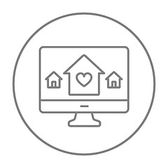 Image showing Smart house technology line icon.