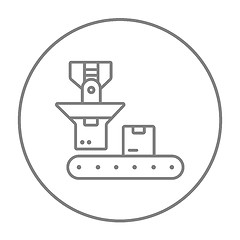 Image showing Robotic packaging line icon.