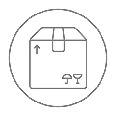 Image showing Carton package box line icon.