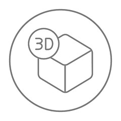 Image showing Three D box line icon.