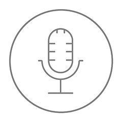 Image showing Retro microphone line icon.