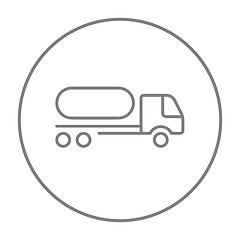 Image showing Fuel truck line icon.