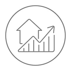 Image showing Graph of real estate prices growth line icon.