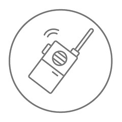 Image showing Portable radio set line icon.