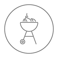 Image showing Kettle barbecue grill line icon.