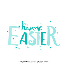 Image showing Happy Easter lettering write with brush pen